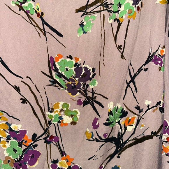 Women's Darling Floral Print Dress Size Small Zipper Back Mauve Tunic - Picture 7 of 8